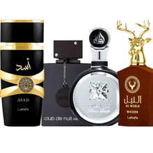 Carregar imagem no visualizador da galeria, Kit 4 Perfumes Masculinos Árabes 100ml Embalagem de Vidro Lacrado